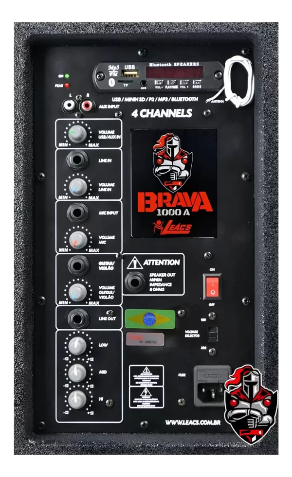 Caixa de Som 1000 Leacs Caixa Ativa 10 Pol 150w Rms Bivolt Preta - Image 2