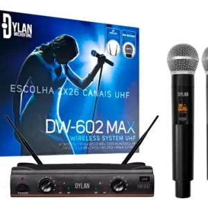Microfone Sem Fio Dylan Dw-602 Max Uhf + Nf