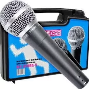 Kit 5 Microfones Csr Ht 58 A Dinâmico Profissional