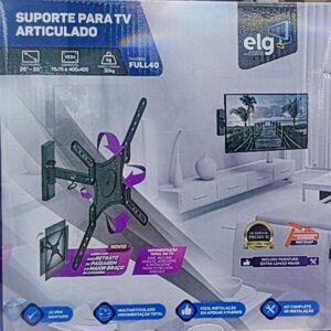 Suporte Tri Articulado Tv 26 A 55 Full 40 Pro ELG Cor Preto