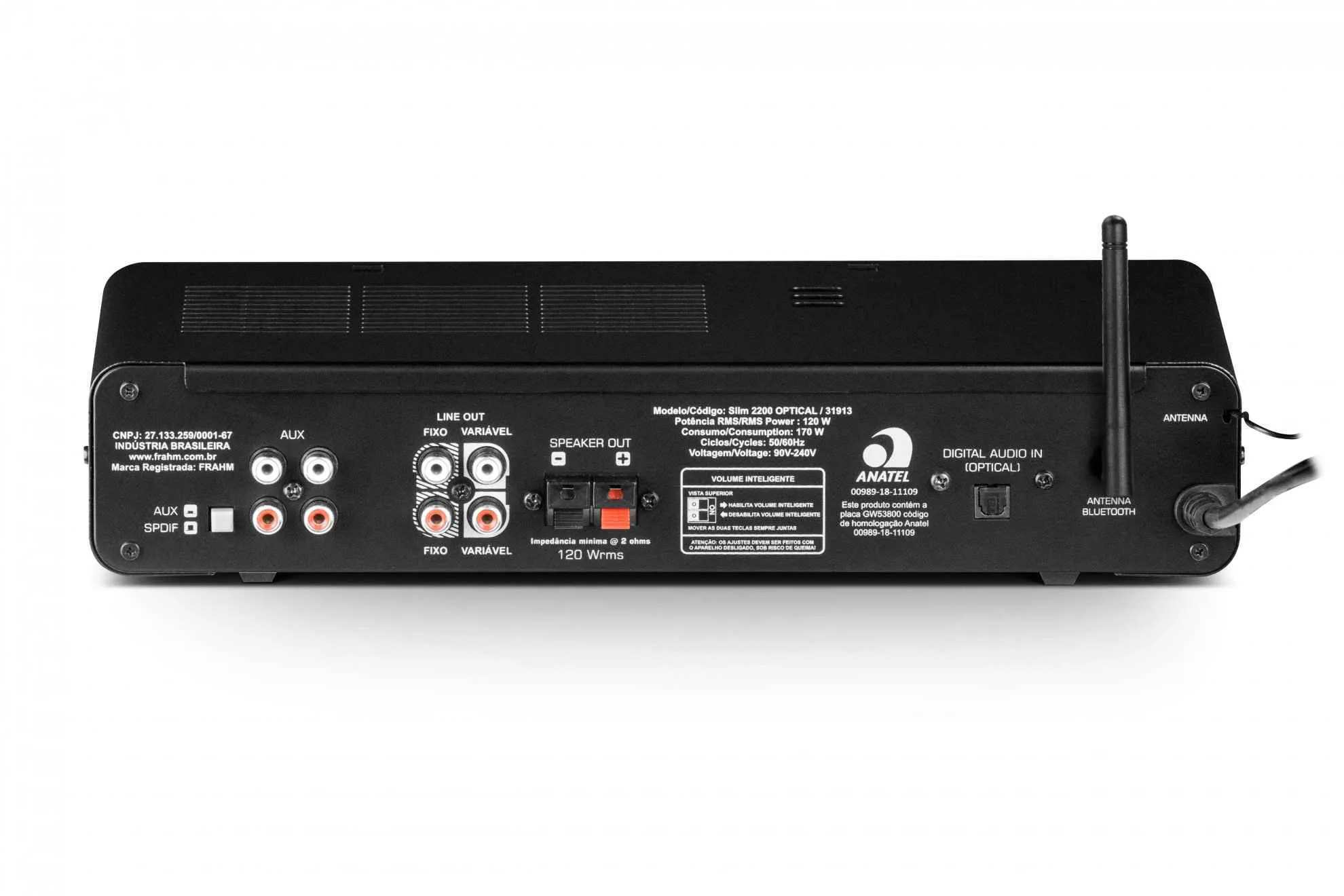 Amplificador Slim 2200 Optical G3 120W - Frahm - Imagem 3